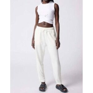 Standard Cloth‎ UO Universal Track Pants Large Ivory Womens Zip Ankle Active